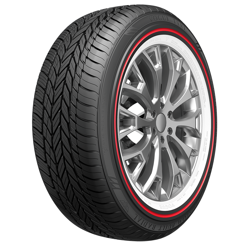 Custom Built Radial Red Stripe Tread View