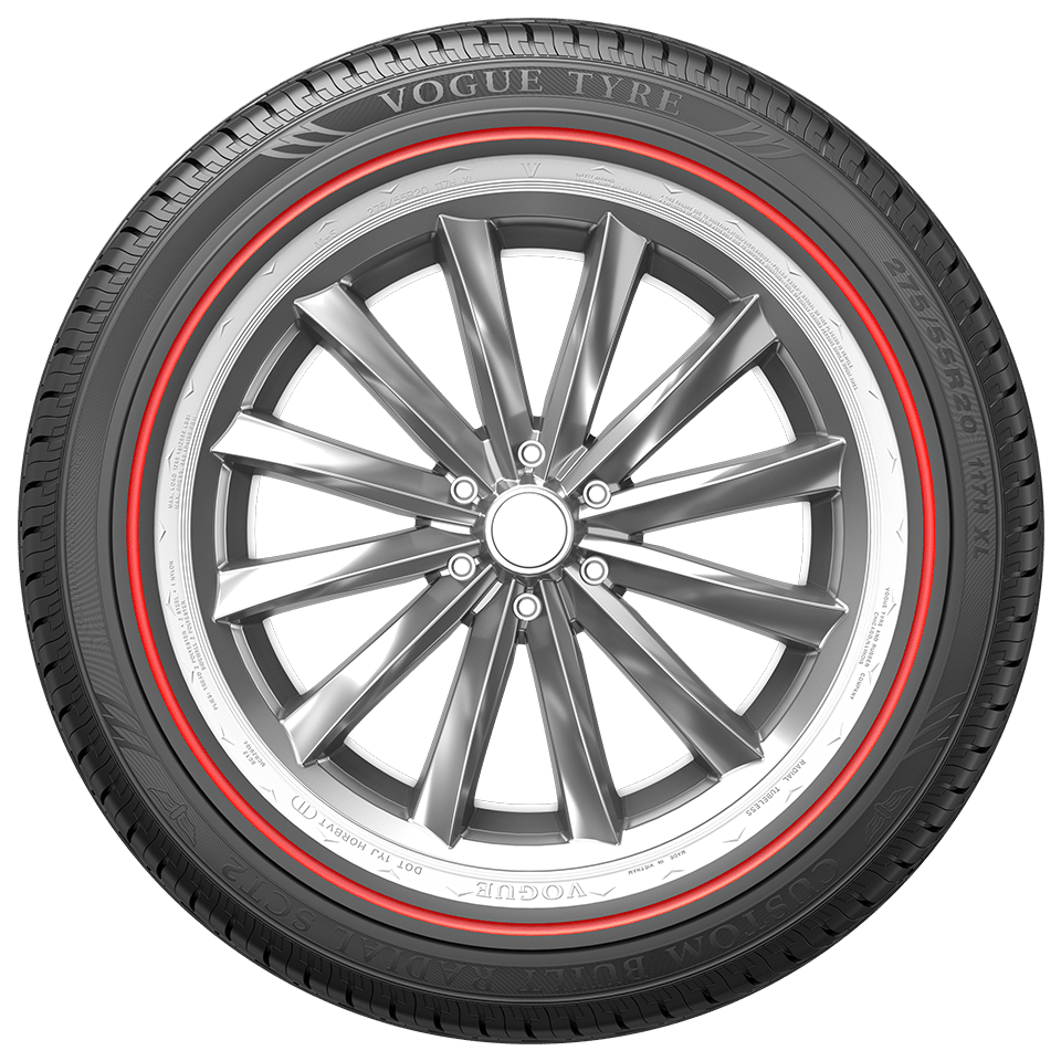 Custom Built Radial SCT2 Red Stripe Sidewall View