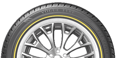 Showing the Vogue Tyre White/Gold Sidewall