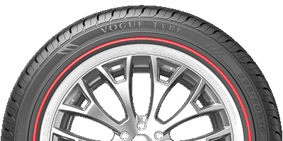 Showing the Vogue Tyre White/Red Sidewall